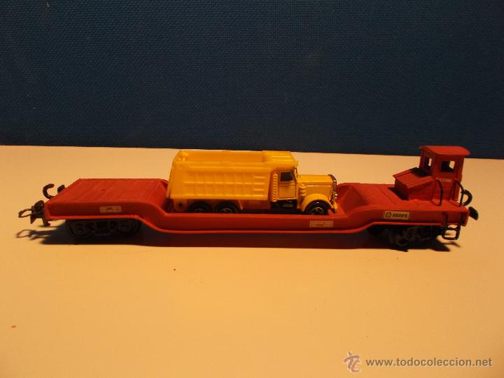 Trenes escala: Vag&oacute;n remolque con cami&oacute;n - Foto 1
