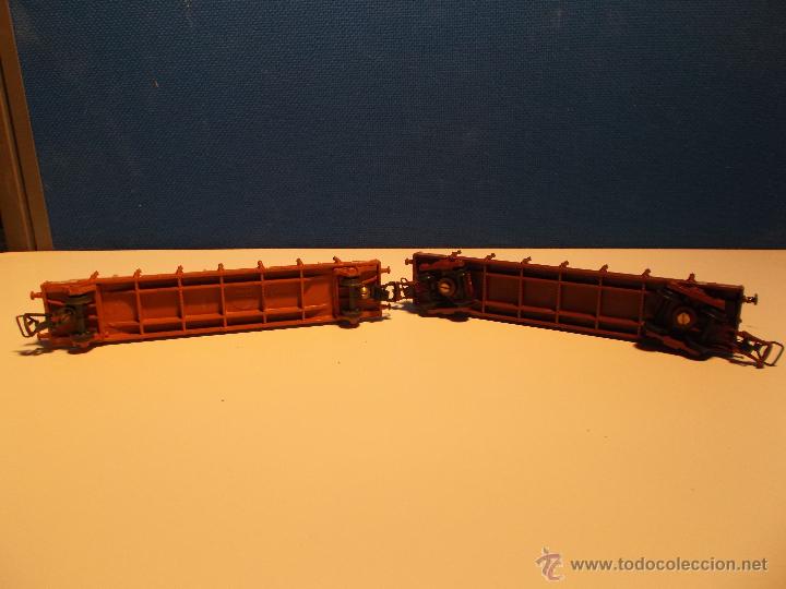 Trenes escala: 2 Vagones de carga de troncos de tren. - Foto 3