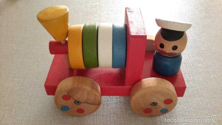 Trenes escala: M&Aacute;QUINA DE TREN DE MADERA. - Foto 1