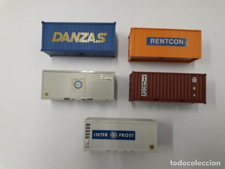 Trenes escala: Conjunto de 5 contenedores H0 - Foto 1
