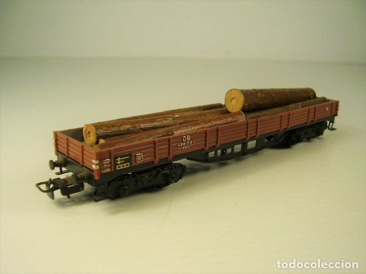 Trenes escala: Vag&oacute;n porta troncos. - Foto 2