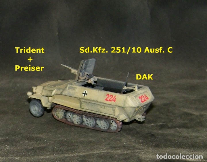 Trenes escala: Sd.Kfz 251/10 del DAK, 1/87 Trident + Preiser - Foto 2