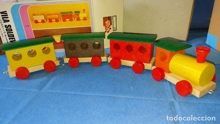 Trenes Escala: TREN DE MADERA - Juguete de madera Vila Soldevila a&ntilde;os 50' 60' , mide 40cm