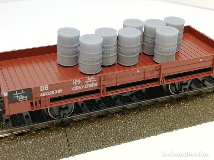 Trenes escala: BARRILES ACEITE CASTROL ESCALA H0 - Foto 3