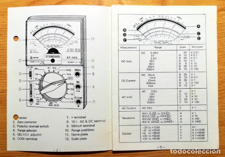 Trenes escala: MANUAL INSTRUCCIONES STANDARD ST-505 MULTITESTER - Foto 2