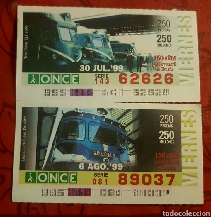 Trenes escala: Dos cupones ONCE trenes diesel - Foto 1
