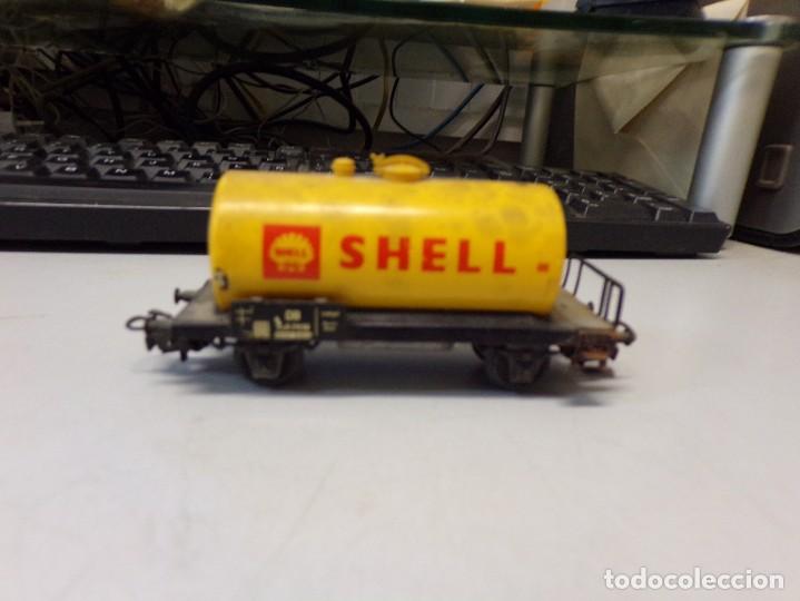 Trenes escala: ESTAMOS LIQUIDANDO. TREN VAGON ANTIGUO CISTERNA SHELL REF 156 - Foto 1