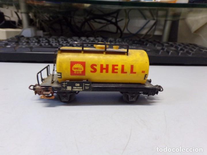 Trenes escala: ESTAMOS LIQUIDANDO. TREN VAGON ANTIGUO CISTERNA SHELL REF 156 - Foto 3