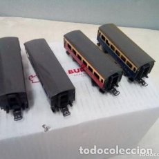 Trenes Escala: LOTE DE 4 VAGONES DE HOJALATA , BUEN ESTADO , VER DESCRIPCION. Lote 397911434