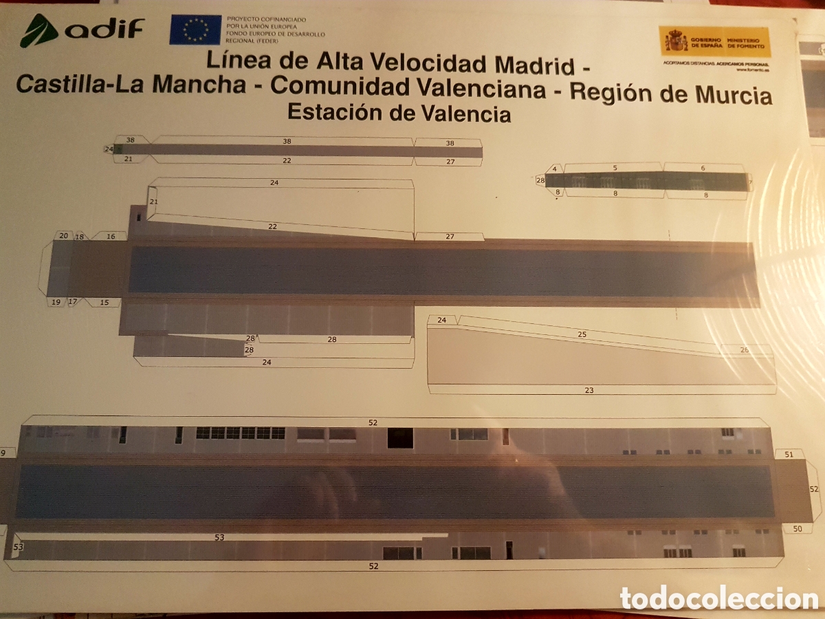 Trenes escala: Recortable estaci&oacute;n AVE de Valencia. ADIF - Foto 2