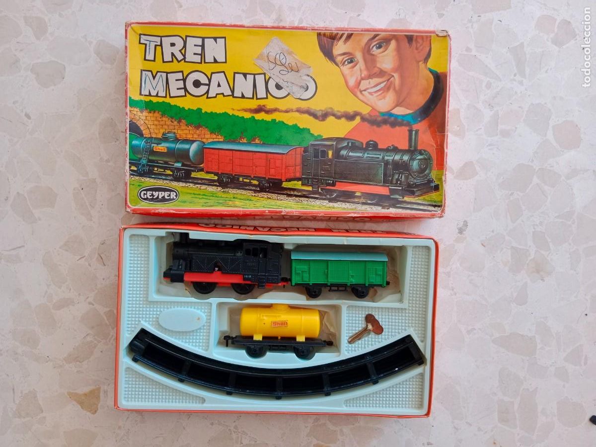 Trenes escala: GEYPER - TREN MECANICO REF 122 - CARGA MANUAL - A CUERDA - FUNCIONA - Foto 1