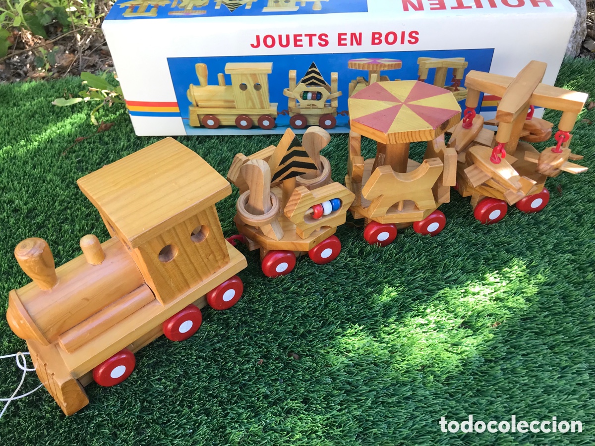 Trenes escala: Tren de madera 50x14 cm. Con caja original. - Foto 3