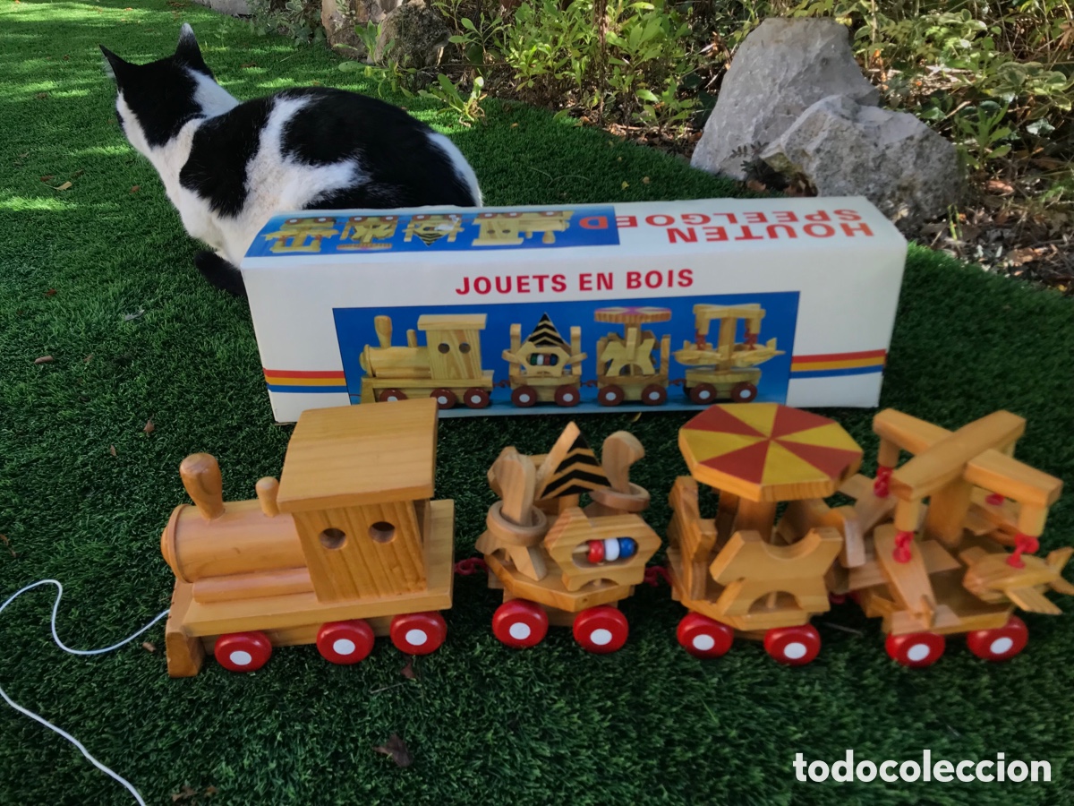 Trenes escala: Tren de madera 50x14 cm. Con caja original. - Foto 1