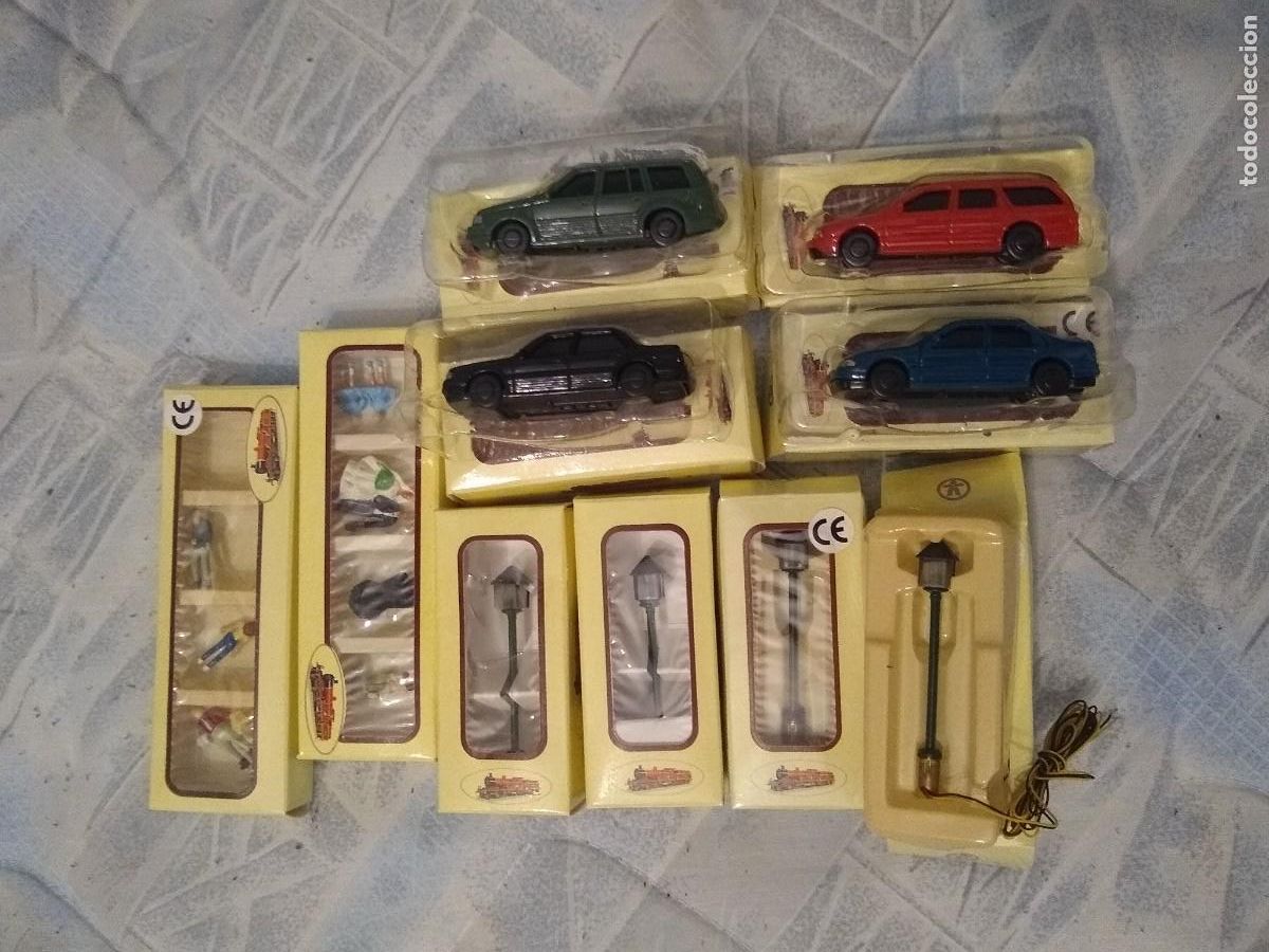 Trenes escala: Figuras, coches y farolas escala HO - Foto 1