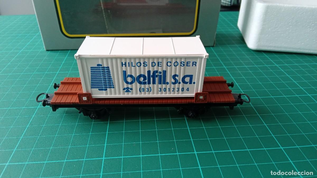Trenes escala: IBERTREN PLATAFORMA CONTAINER HO HILOS - Foto 2