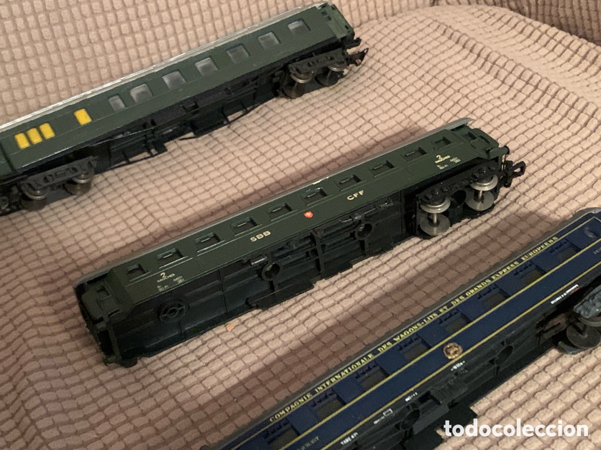 Trenes escala: Lote 3 vagones H0 de pasajeros y carga - Foto 11