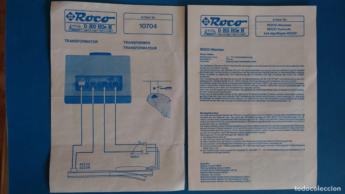 Trenes escala: INSTRUCCIONES TRANSFORMADOR ROCO - Foto 1