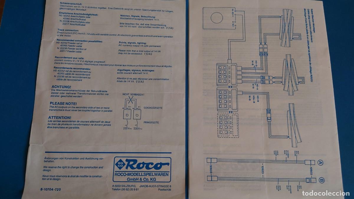 Trenes escala: INSTRUCCIONES TRANSFORMADOR ROCO - Foto 2
