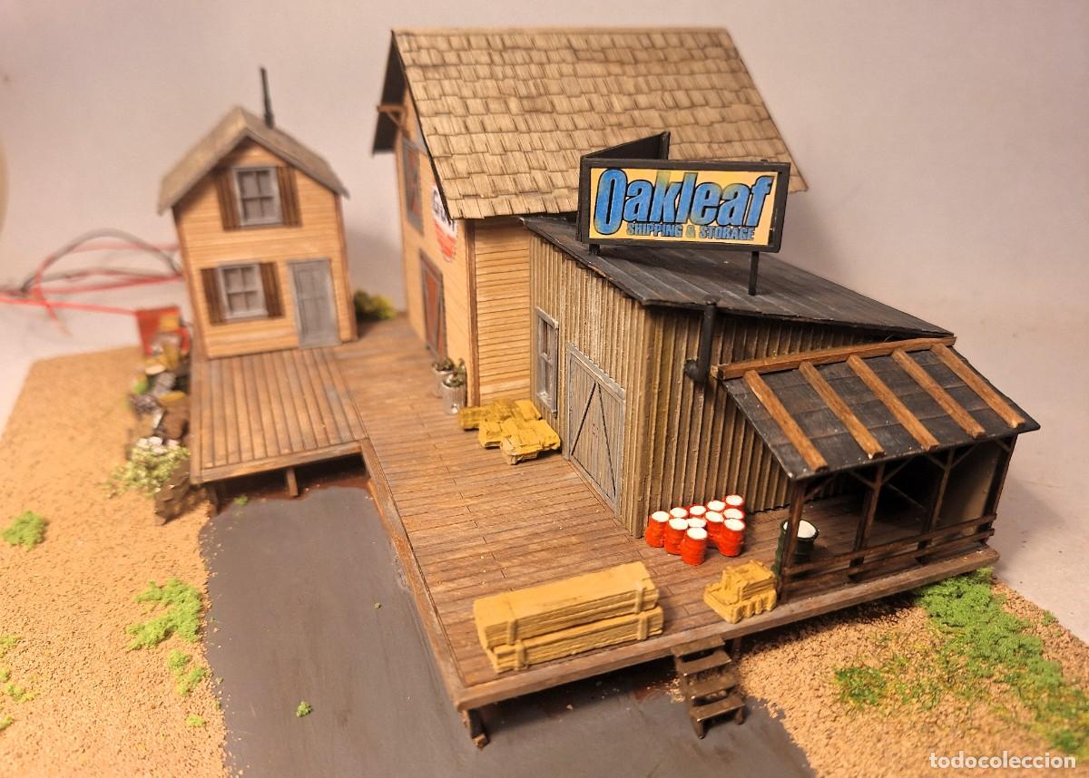 Trenes escala: BAR MILLS. Escala H0. Oakleaf Shipping & storage. 20x15cm. los edificios y 25x20cm. la base. - Foto 2