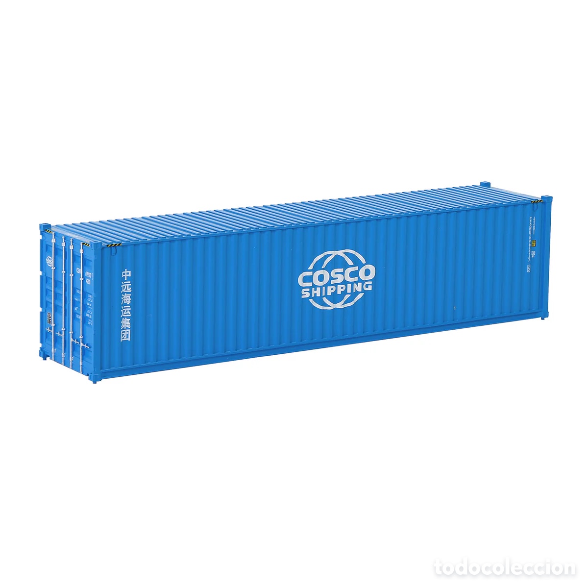 Trenes escala: Contenedor HO 40&acute; Corrugado COSCO celeste - Foto 1