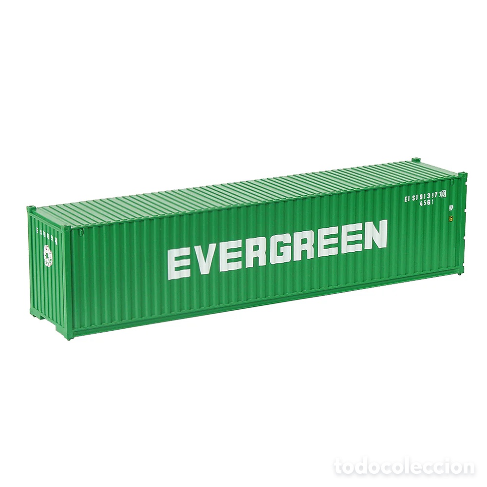 Trenes escala: Contenedor HO 40&acute; Corrugado EVERGREEN - Foto 1
