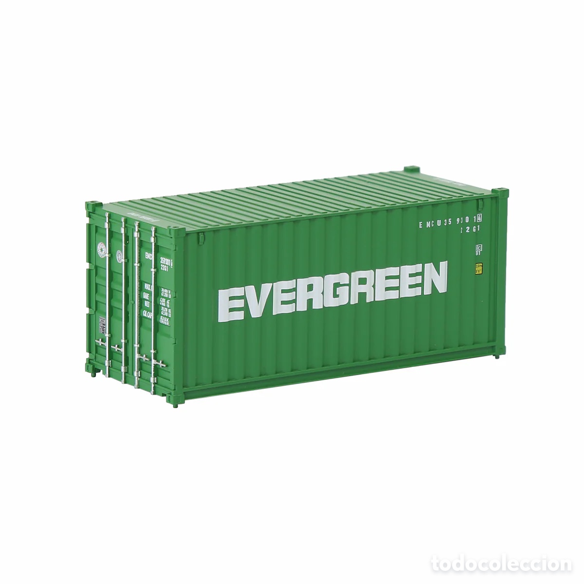 Trenes escala: Contenedor HO 20&acute; Corrugado EVERGREEN - Foto 1