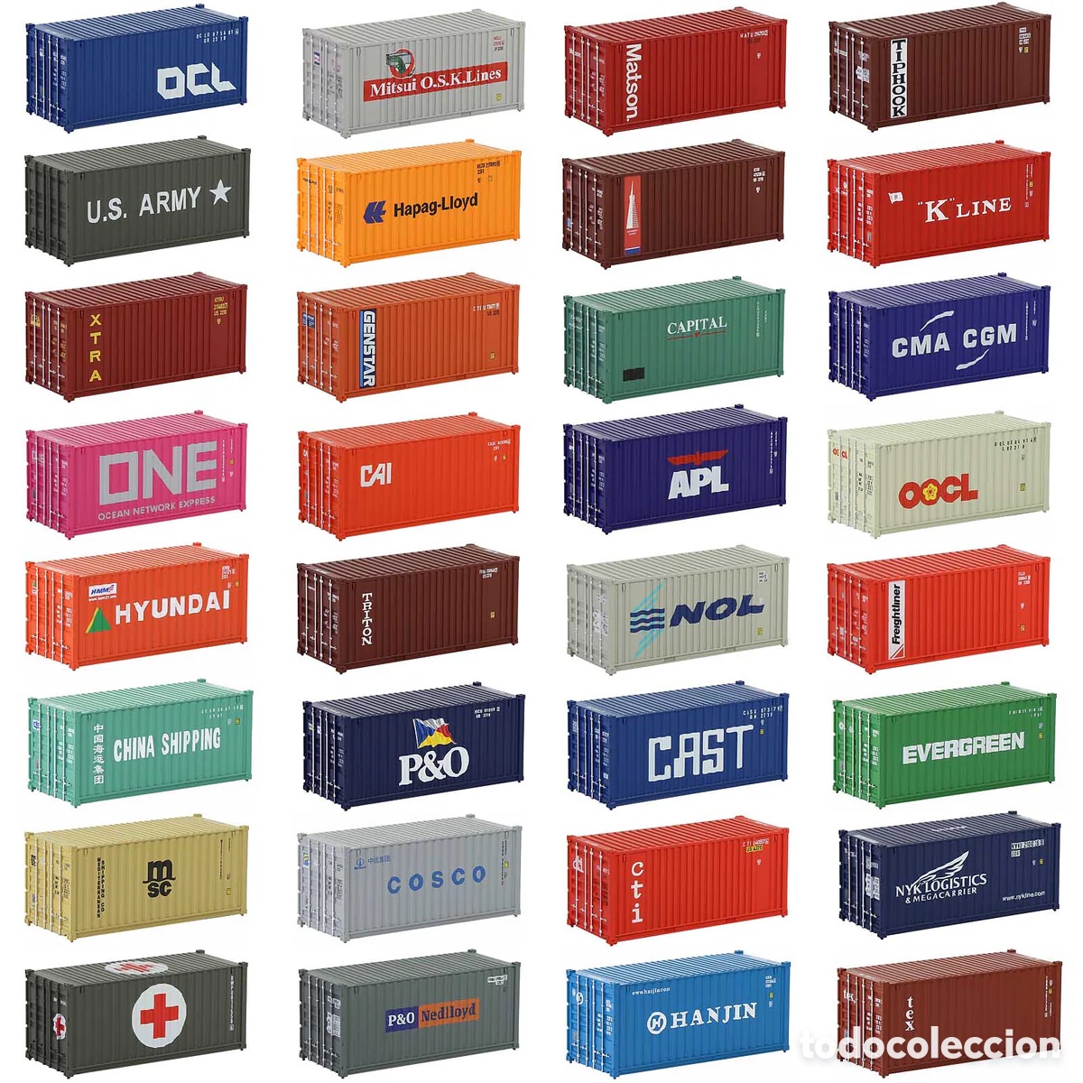 Trenes escala: Contenedor HO 20&acute; Corrugado HAPAG-LLOYD - Foto 3