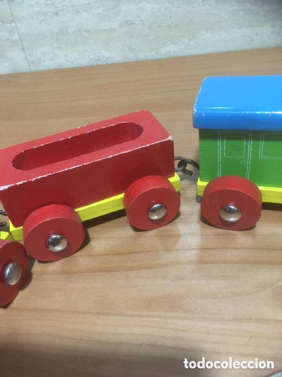 Trenes escala: TREN DE MADERA PINTADO A MANO - Foto 3