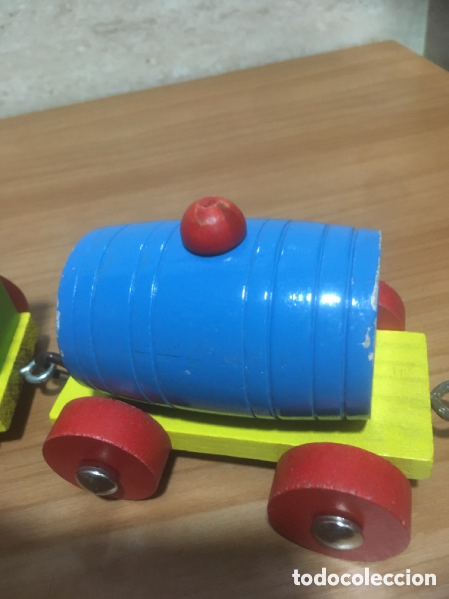 Trenes escala: TREN DE MADERA PINTADO A MANO - Foto 5