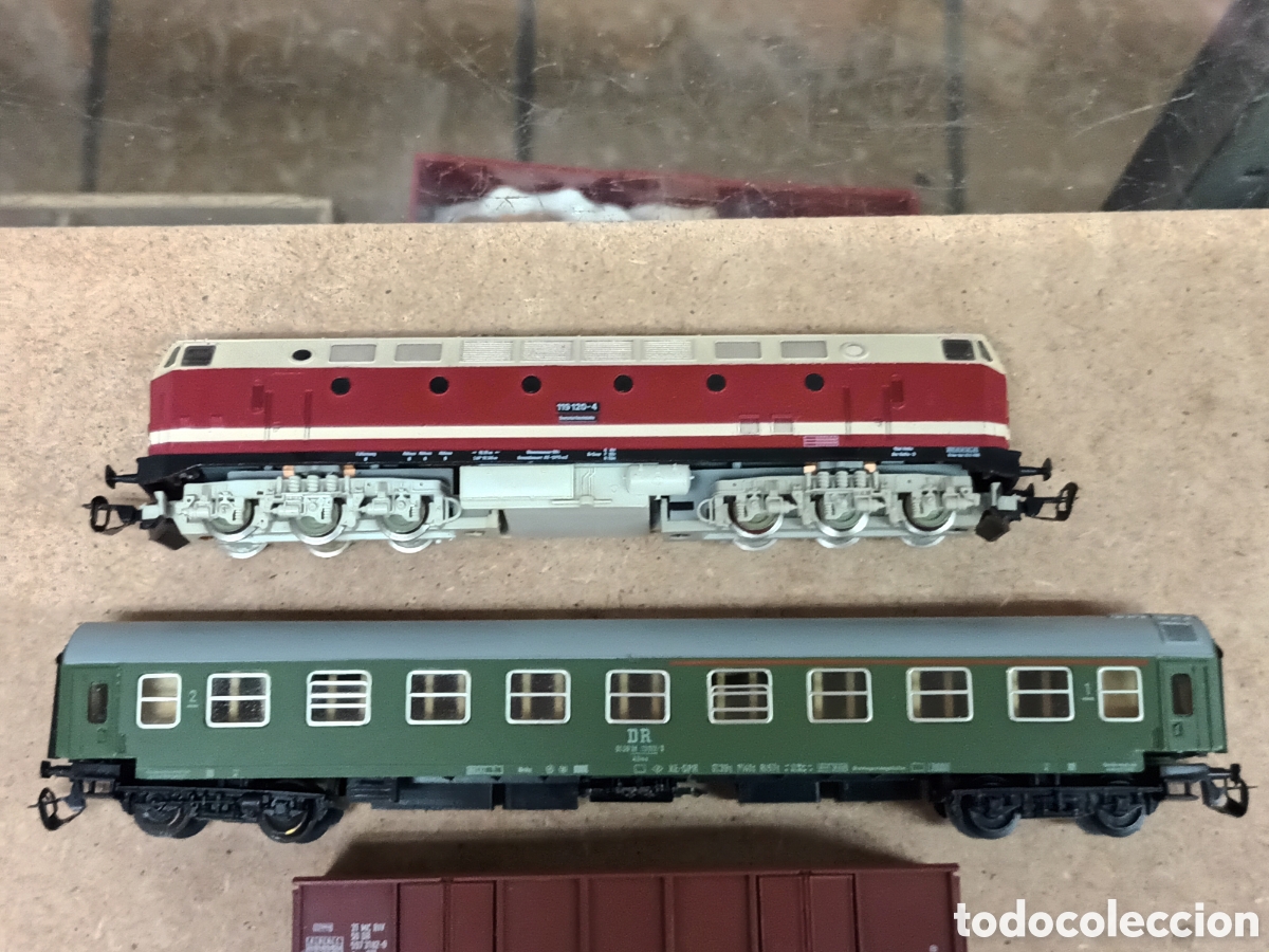Trenes escala: Escala TT locomotora y 3 vagones - Foto 3