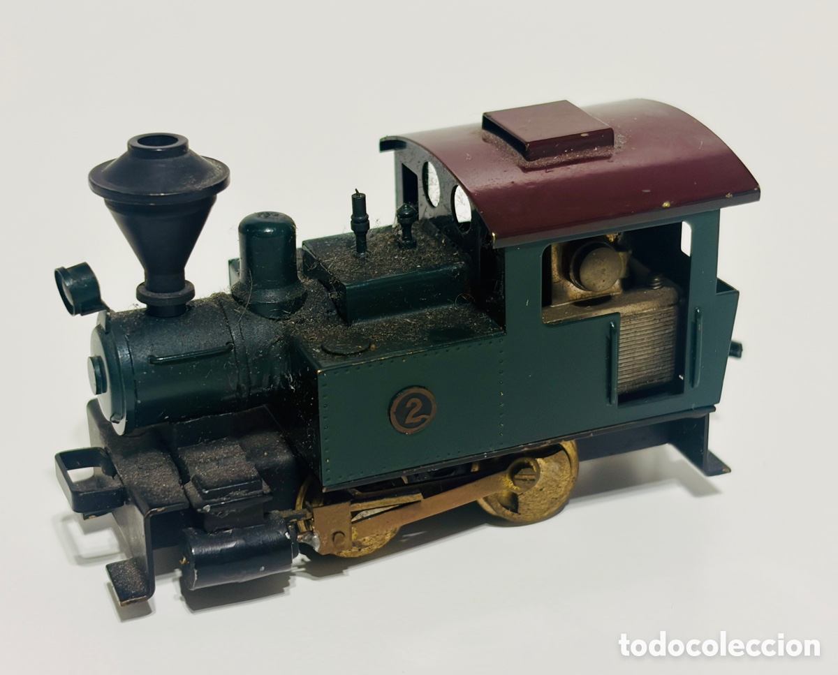 Trenes Escala: Antigua y rara Locomotora HO Fulgurex Plantation fabricada en Lat&oacute;n - FUNCIONA