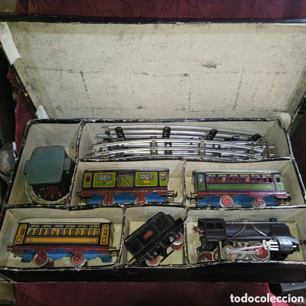 Scale Trains: Antiguo tren completo de la casa paya en su estuche