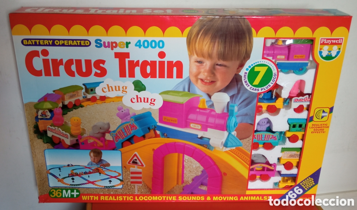 Trenes Escala: TREN CIRCUITO CIRCO A PILAS.PLAYWELL 90'S.CAJA SIN ABRIR.