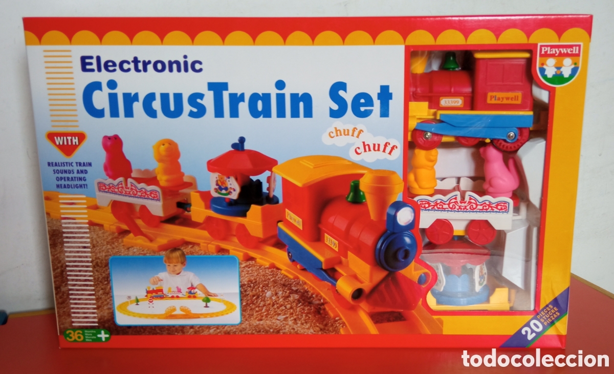 Trenes Escala: TREN CIRCUITO CIRCO A PILAS.PLAYWELL 90'S.CAJA SIN ABRIR.