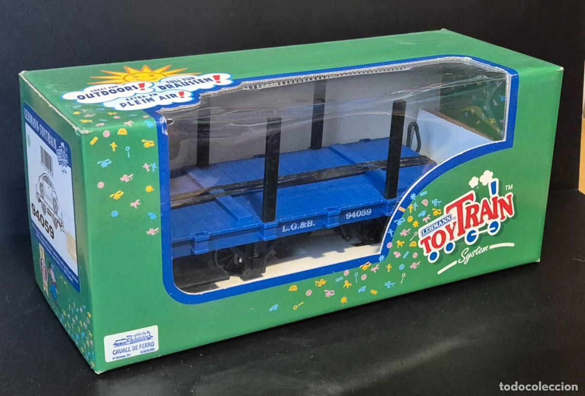 Trains &Eacute;chelle: LGB 94059 LEHMANN-GROSS-BAHN VAGON PORTA COCHES AZUL EN CAJA ORIGINAL TOYTRAIN