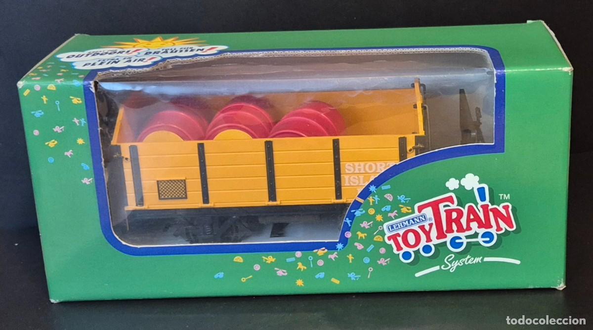 Treni in Scala: LGB 94016 LEHMANN-GROSS-BAHN VAGON PORTA BIDONES AMARILLO SHORT ISLAND EN CAJA ORIGINAL TOYTRAIN