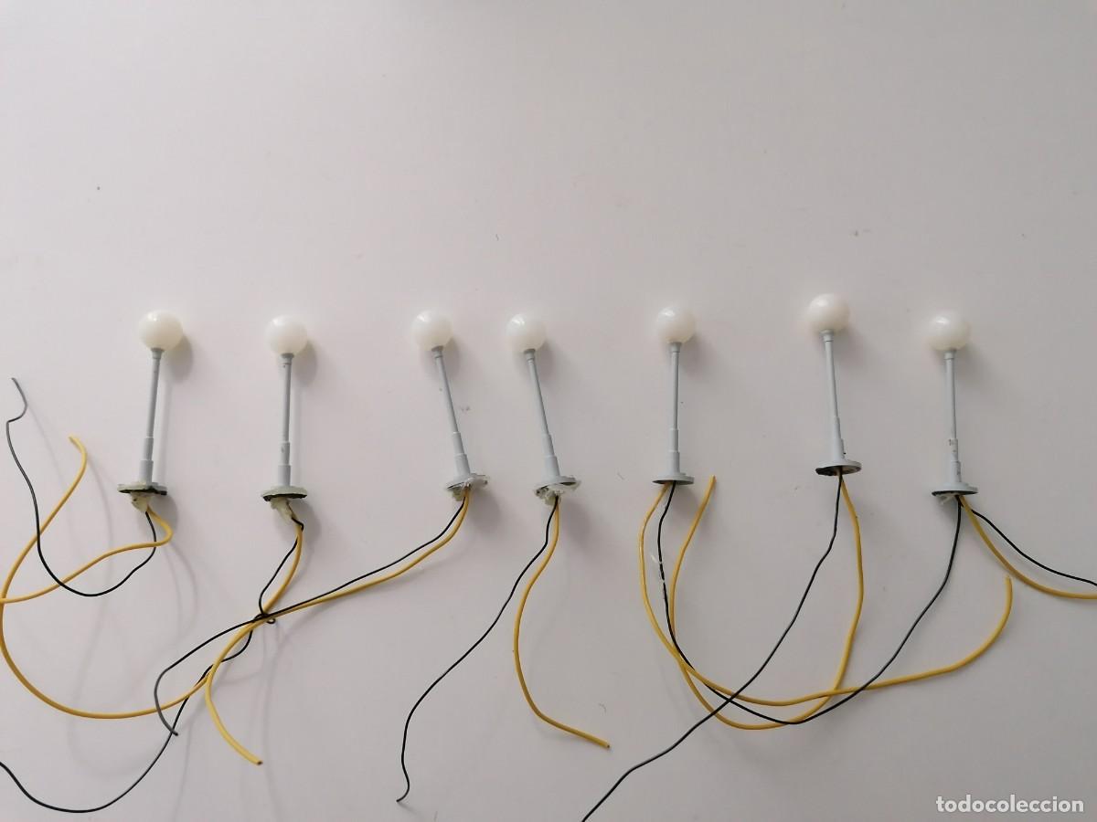 Trains &Eacute;chelle: Accesorios H0 Lote de 7 Farolas El&eacute;ctricas para Maqueta de Tren Buen Estado