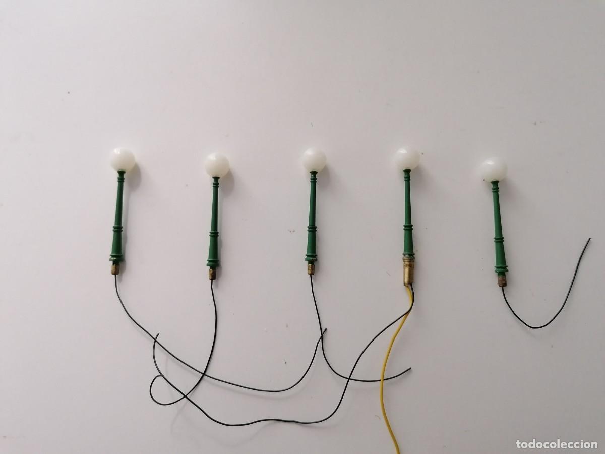 Trains &Eacute;chelle: Accesorios H0 Lote de 5 Farolas El&eacute;ctricas para Maqueta de Tren Buen Estado