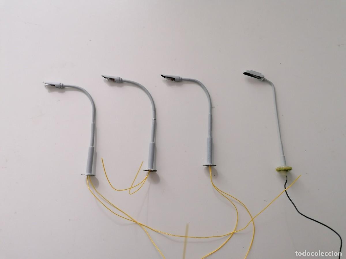 Trains &Eacute;chelle: Accesorios H0 Lote de 4 Farolas El&eacute;ctricas para Maqueta de Tren Buen Estado