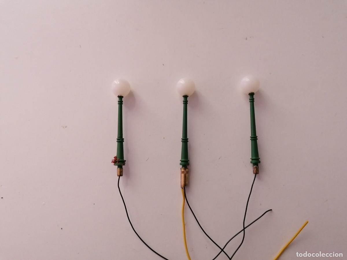 Trains &Eacute;chelle: Accesorios H0 Lote de 3 Farolas El&eacute;ctricas para Maqueta de Tren Buen Estado