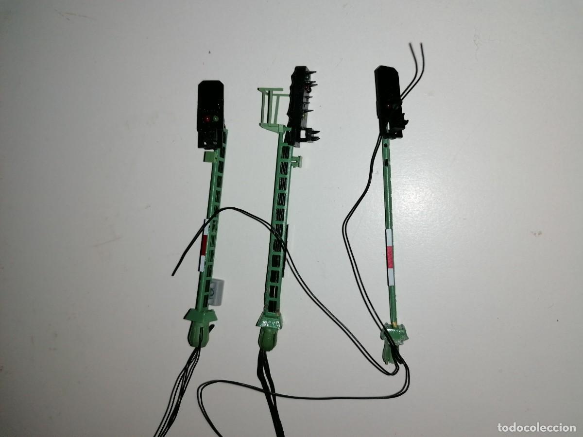 Trenes Escala: Accesorios H0 Lote de 3 Sem&aacute;foros El&eacute;ctricos para Maqueta de Tren Buen Estado