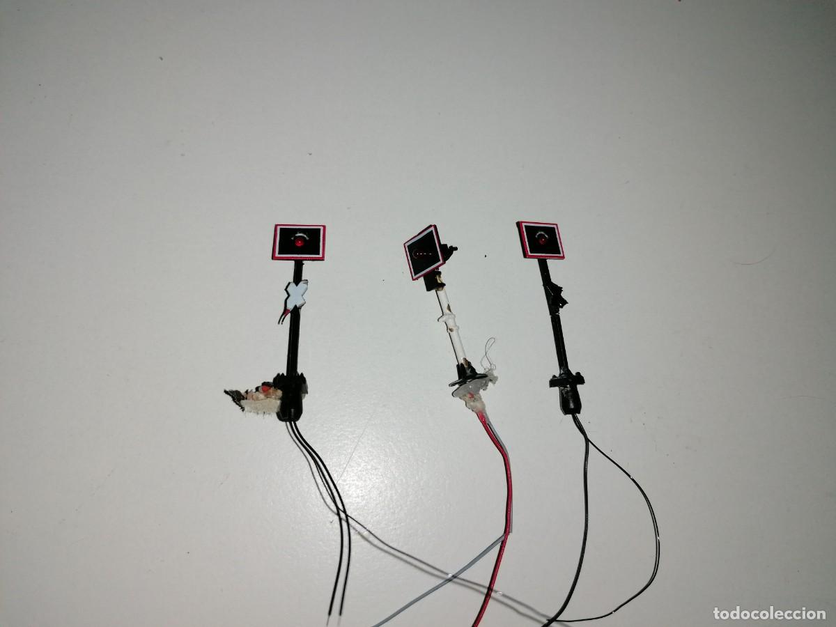 Trains &Eacute;chelle: Accesorios H0 Lote de 3 Sem&aacute;foros El&eacute;ctricos para Maqueta de Tren Buen Estado