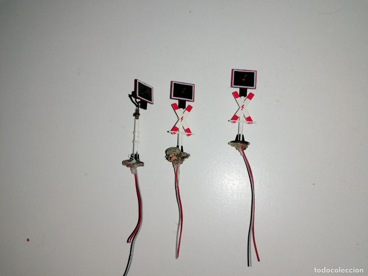 Trains &Eacute;chelle: Accesorios H0 Lote de 3 Sem&aacute;foros El&eacute;ctricos para Maqueta de Tren Buen Estado
