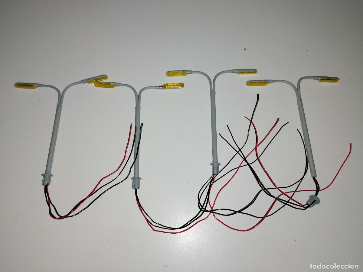 Trains &Eacute;chelle: Accesorios H0 Lote de 4 Farolas El&eacute;ctricas para Maqueta de Tren Buen Estado