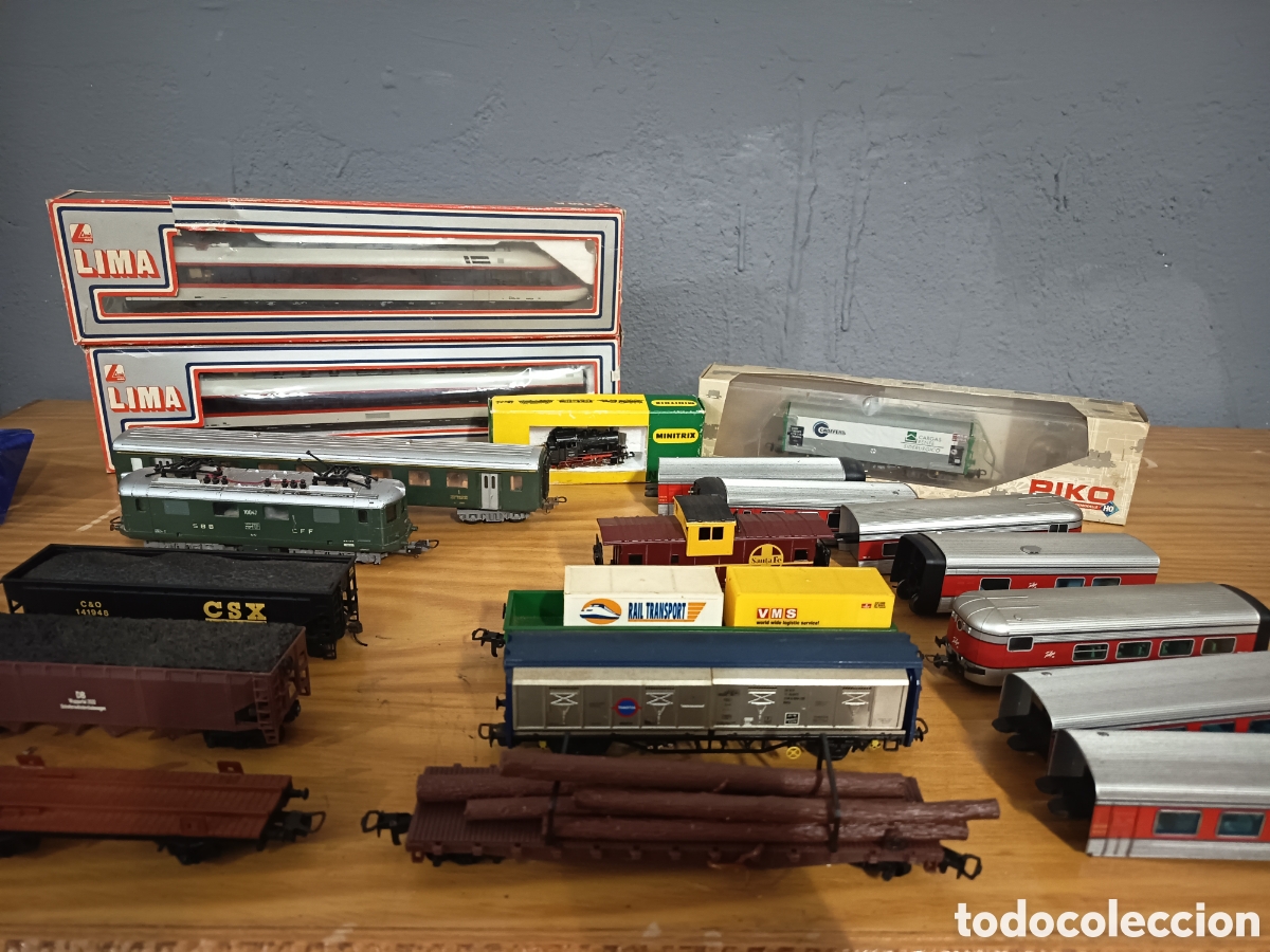 Trenes Escala: GRAN LOTE DE LOCOMOTORAS Y VAGONES LIMA, MINITRIX TALGO