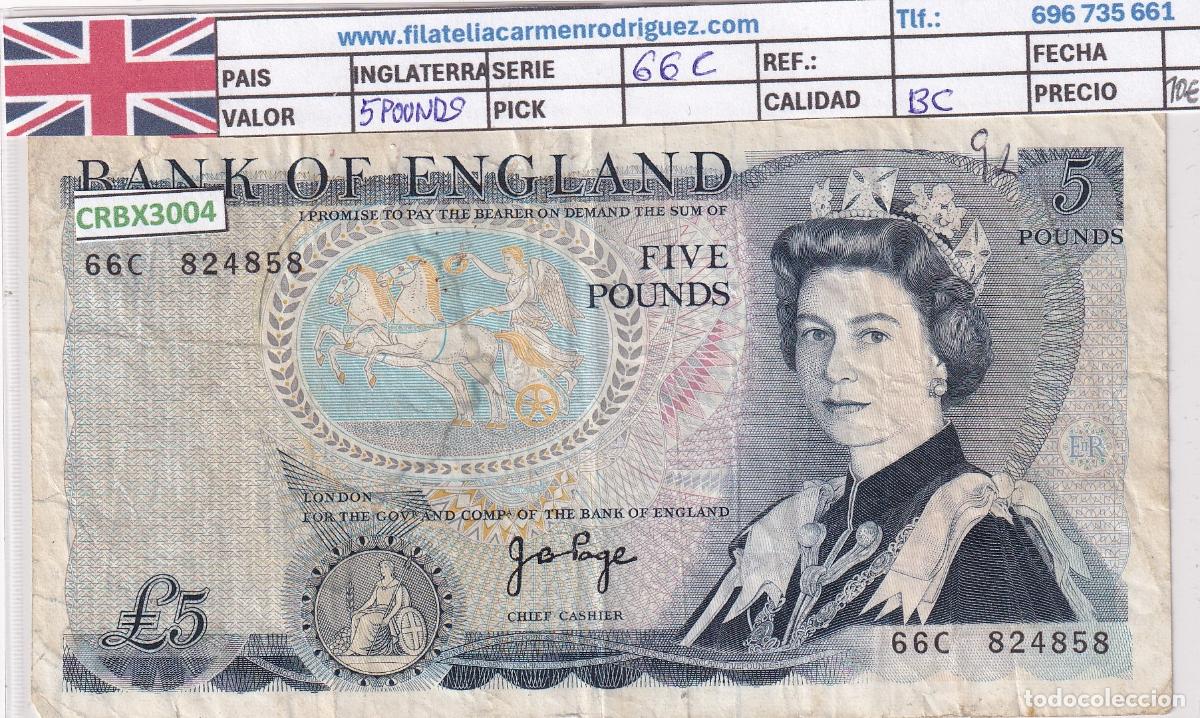 Trenes escala: CRBX3004 BILLETE INGLATERRA 5 POUNDS BC