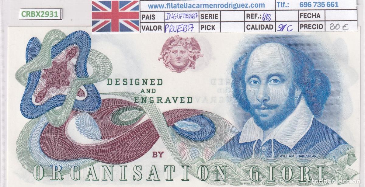 Trenes escala: CRBX2931 BILLETE INGLATERRA PRUEBA SIN CIRCULAR