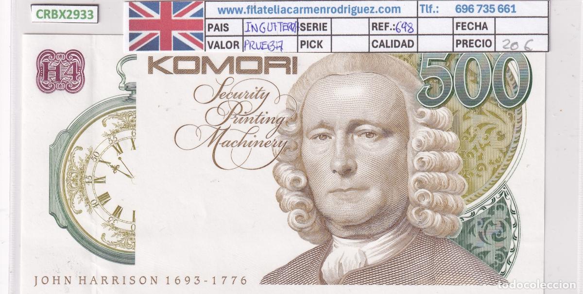 Trenes escala: CRBX2933 BILLETE INGLATERRA PRUEBA SIN CIRCULAR