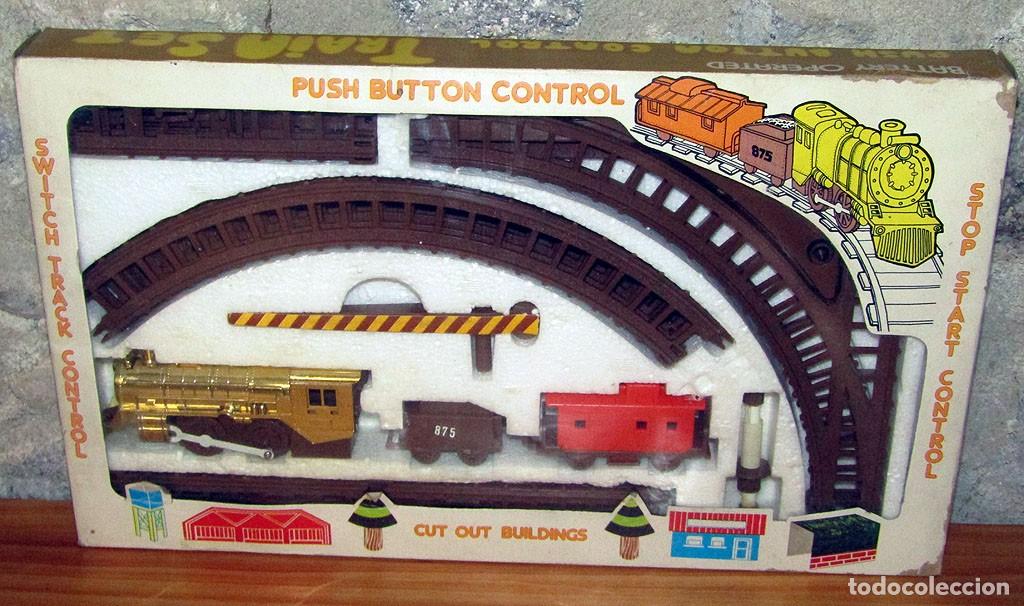 Trenes escala: ANTIGUO TRAIN SET DE HOOVER TOY - HONG KONG, A&Ntilde;OS 80 - NUEVO Y EN SU CAJA - FUNCIONANDO