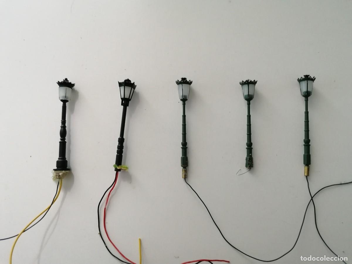 Trenes escala: Accesorios H0 Lote de 5 Farolas El&eacute;ctricas para Maqueta de Tren Buen Estado